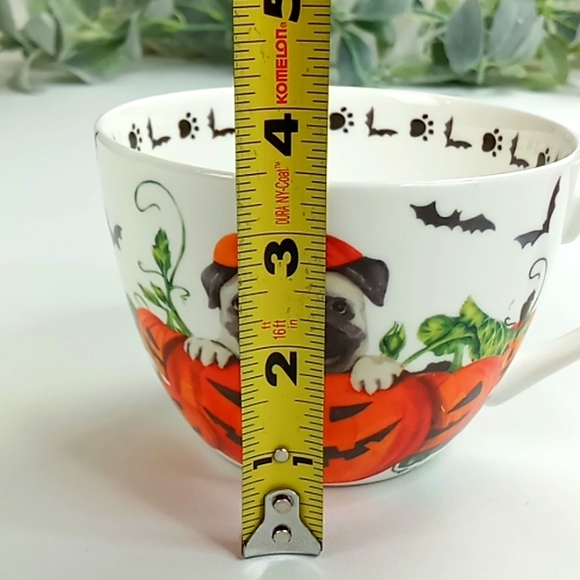 Portobello By Design "Pumpkin Pug" Mug Coffee Cup Bone China - Picture 8 of 9